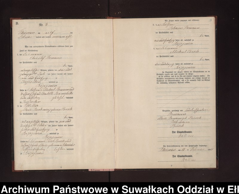 image.from.unit.number "Heiraths-Neben-Register des Preussischen Standes-Amtes Rydzewen Kreis Loetzen"