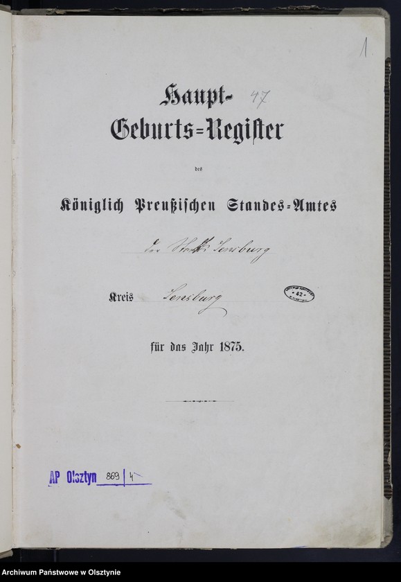 image.from.unit.number "Haupt-Geburts-Register Nr 1 - 125"