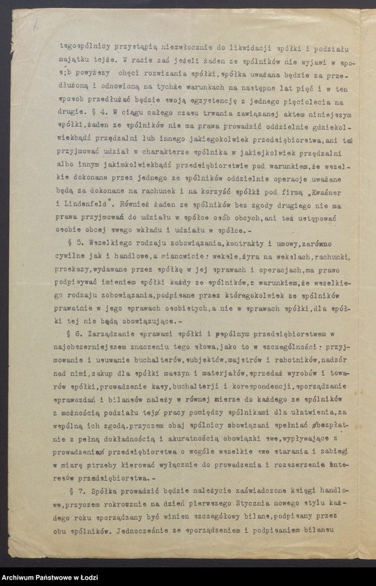 Obraz 10 z jednostki "Kwaśner i Lindenfeld - prowadzenie przędzalni zarobkowej"