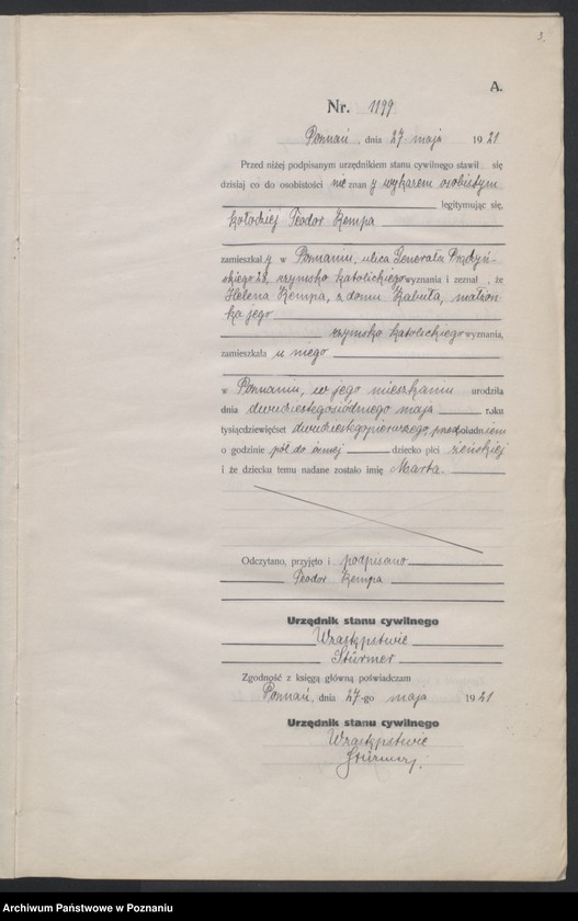 Obraz 5 z jednostki "Księga urodzeń odpis tom IV [Rejestr poboczny urodzeń]"