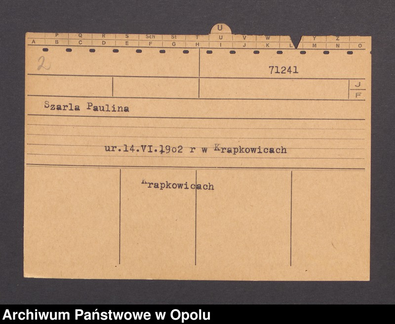 Obraz 4 z jednostki "[Rzepka Genovefa, ur. 1.1.1914 Ostroppa]"