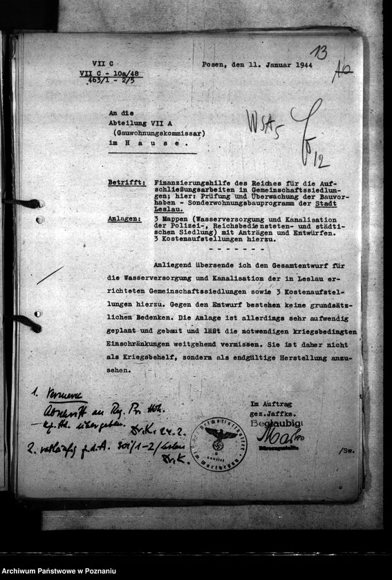 Obraz 17 z jednostki "Finanzierungshilfe. Antrag der Stadt Leslau (Włocławek)"