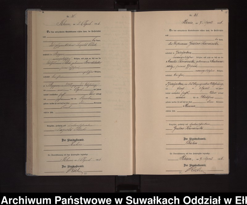 image.from.unit.number "Geburts-Neben-Register des Königlichen Preussischen Standes-Amtes Orlen Kreis Lötzen"