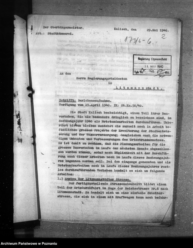 Obraz 6 z jednostki "Finanzbedarf der Stadt Kalisch. Bürgerschaft für Darlehen an abgebrannte Volksdeutsche. Melirationsdauerkredit"