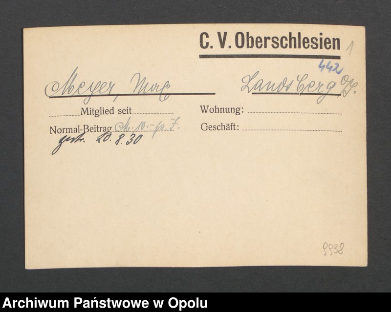 Obraz 3 z jednostki "[Meyer Max, Landsberg]"