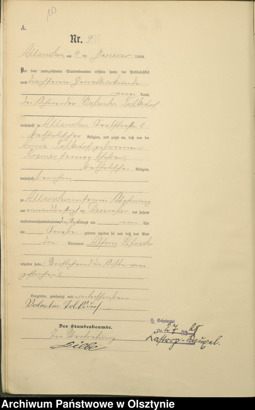 image.from.unit.number "Geburts-Haupt-Register Tom I, Nr 1 - 398"