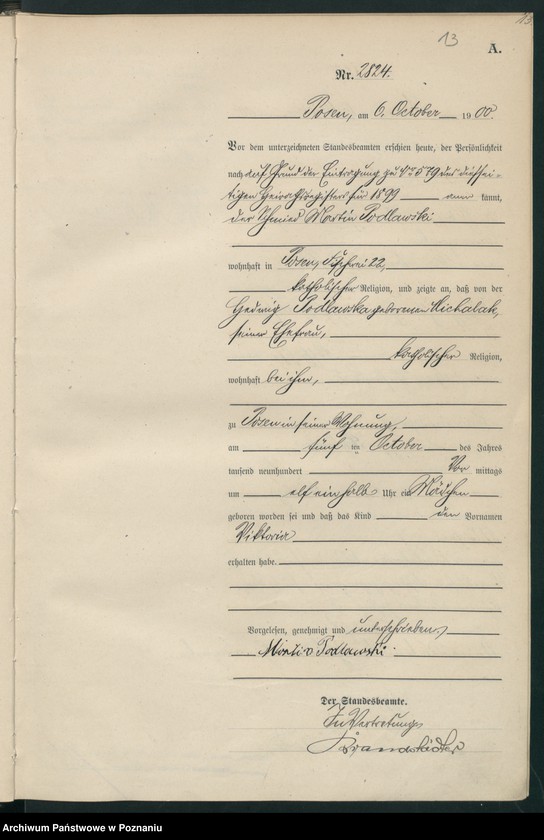 Obraz 16 z jednostki "Księga miejscowa urodzeń"