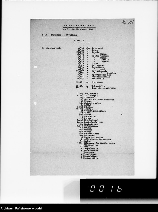 Obraz 14 z jednostki "Organisations im Getto. [Sprawozdania z działalności resortów i wydziałów administracji gettowej; produkcja, ruch ludności, sprawy policyjne]"