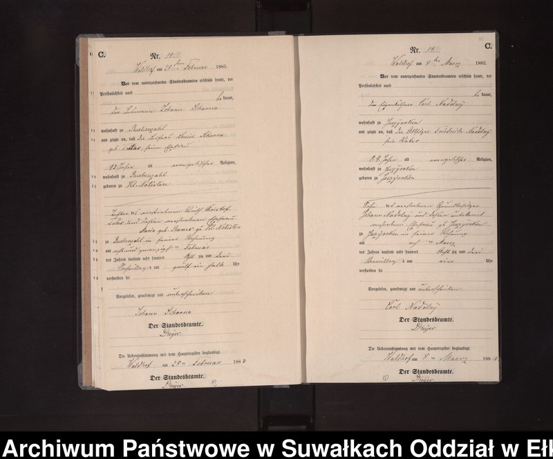 Obraz 14 z jednostki "Sterbe-Neben-Register des Königlich Preussischen Standes-Amtes Orlen Kreis Loetzen"