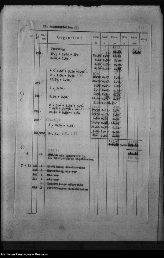 Obraz 18 z jednostki "Schlossumbau in Posen. Kostenanschläge"