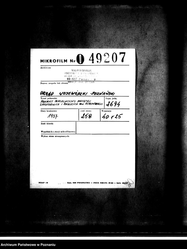 Obraz 2 z jednostki "Projekt parcelacyjny majątku Sieroszewice i Rosoczyce powiatu ostrowskiego"