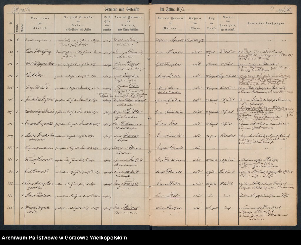 image.from.unit.number "Duplikate der Hauptkirche zu Landsberg an der Warthe (zawiera też księgę zgonów Konkordien, reformirte und Militair Kirchen Gemeinde z 1872 r.)"