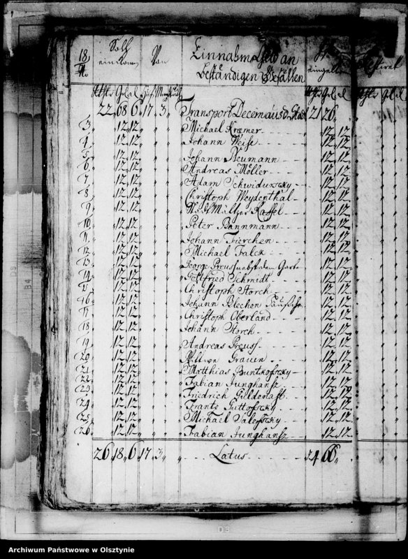 image.from.unit.number "Jahr-Rechnungen der Deutsch Eylauchen Kirchen mit Beurechnung und Armen-Casse"