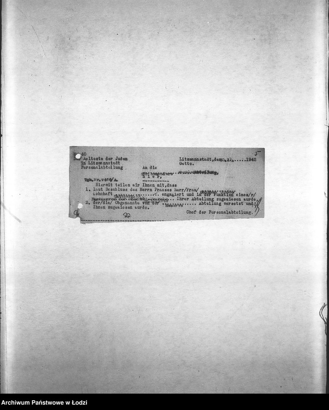 Obraz 8 z jednostki "[Korespondencja z wydziałami: Odzieży, Spraw Specjalnych, Centralnym Biurem Resortów Pracy, Ubezpieczeń, Próśb i Zażaleń oraz innymi w sprawach personalnych, zatrudnienia i płac] "