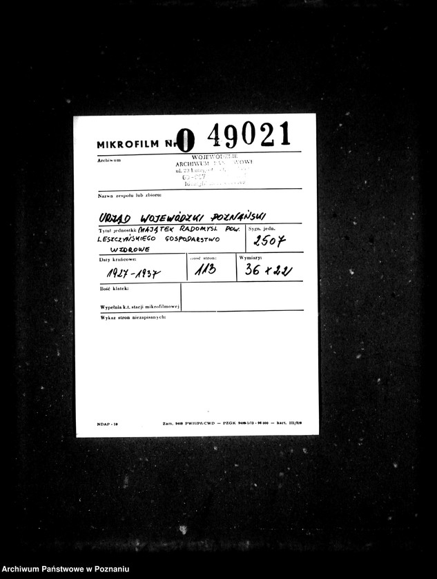 Obraz 2 z jednostki "Majątek Radomyśl powiatu leszczyńskiego gospodarstwo wzorcowe"