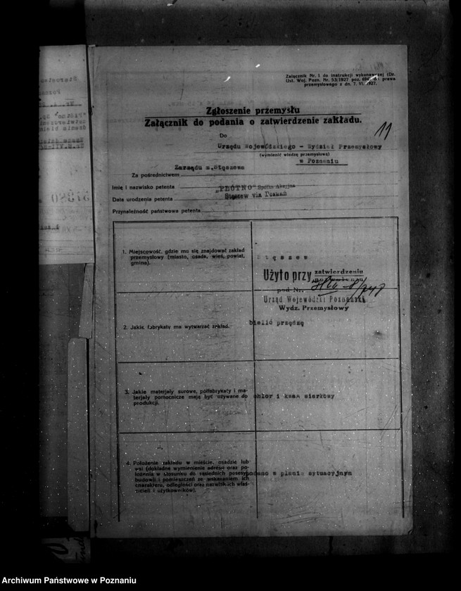 Obraz 17 z jednostki "Zatwierdzenie zakładu przemysłowego Płótno Spółka Firma Płótno Stęszew powiat poznański"