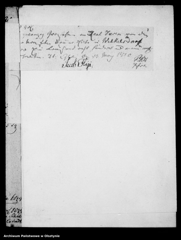 image.from.unit.number "Acta ... die Schulden halber verfügte Exmittirung des Bauern J. Orlowski aus Winckelsdorf betreffend"