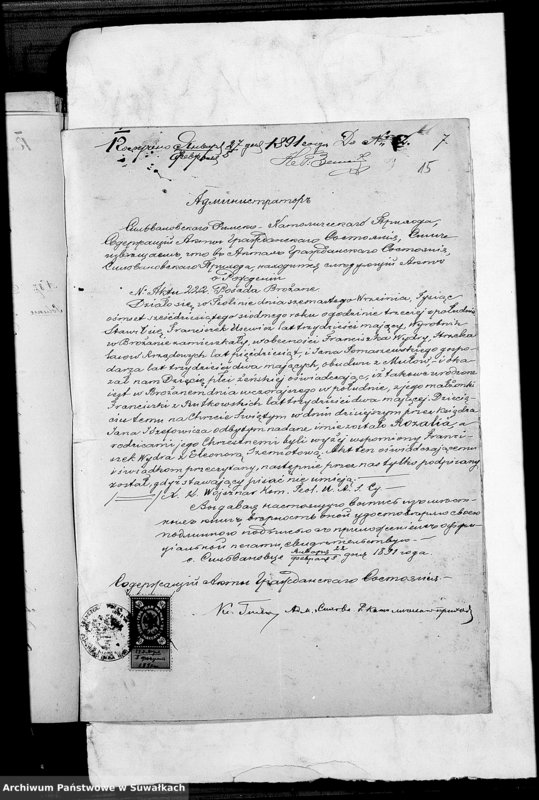 Obraz 11 z jednostki "Dokumenty Kopciovskago Rimsko-Katoličeskago Prichoda za 1891 god"