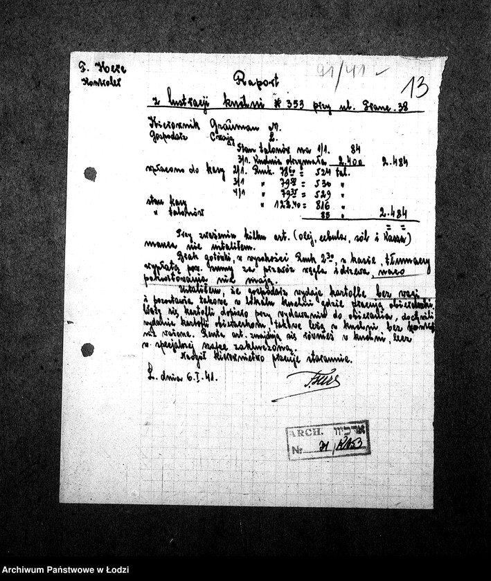 Obraz 19 z jednostki "Kuchnia N. 353 ul. Franciszkańska 38 [Działalność, personel, konsumenci, kontrole]"