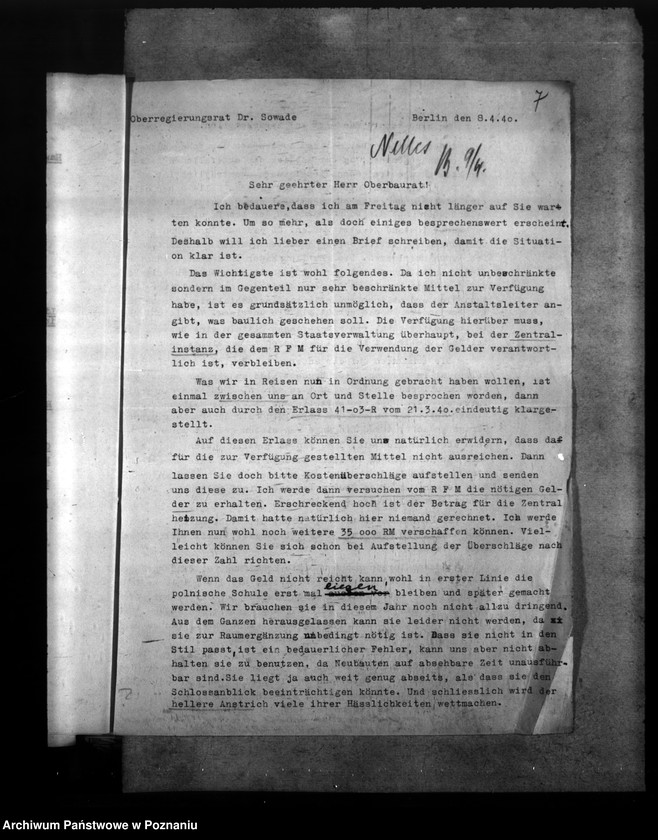 Obraz 11 z jednostki "Prace budowlane w zakładzie wychowawczym NSDAP w Rydzynie"