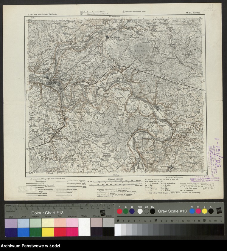 Obraz 1 z jednostki "Karte des westlichen Russlands O 22 Kowno"