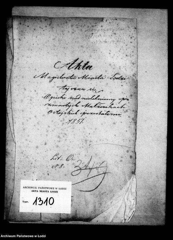 image.from.unit.number "Akta tyczące się ustanowienia opieki nad nieletnimi po zmarłych małżonkach Ostojskich"