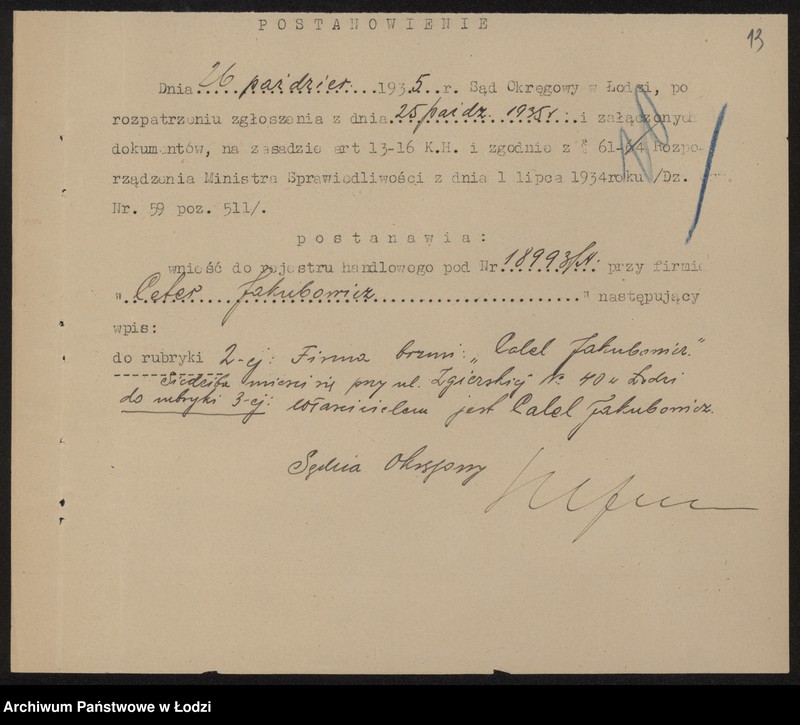 Obraz 15 z jednostki "Ceter Jakubowicz – drobna sprzedaż żelaza i farb"