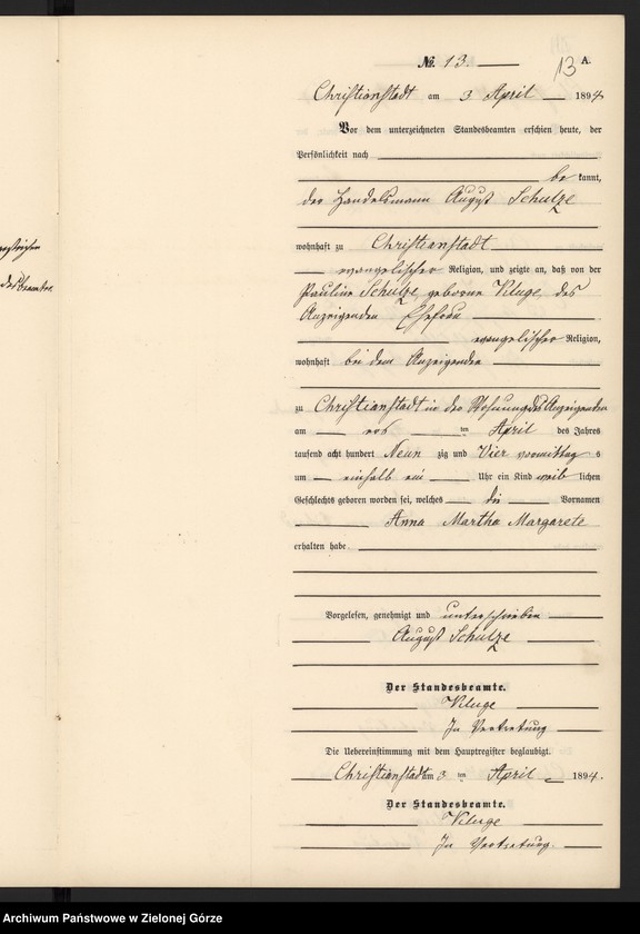 image.from.unit.number "Geburts-Neben-Register im Standes-Amt Christianstadt Kreis Sorau 1894"