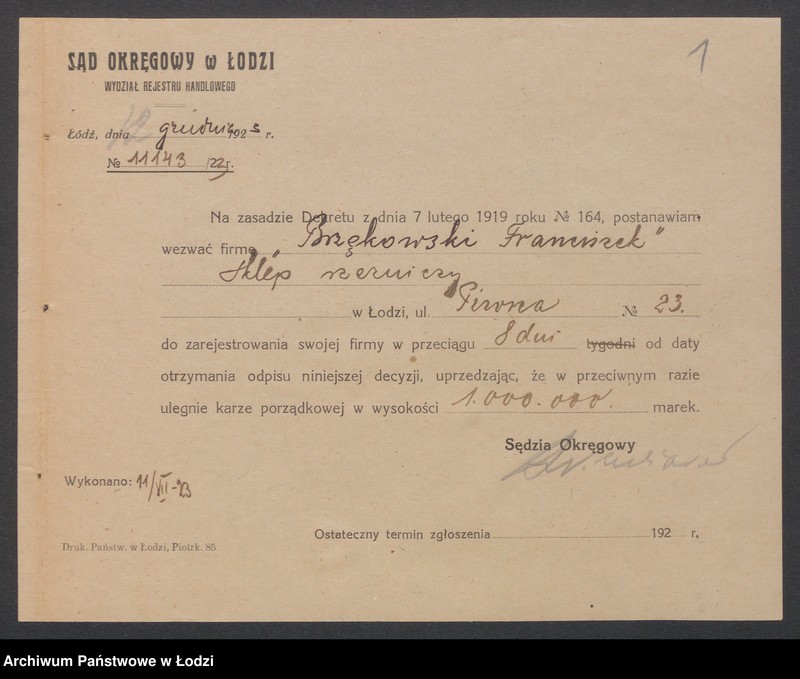 Obraz 3 z jednostki "Franciszek Brzękowski – sklep rzeźniczy"