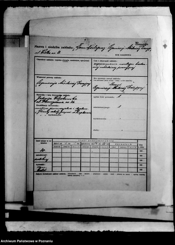 Obraz 19 z jednostki "/Kartoteka instytucji opiekuńczych/"