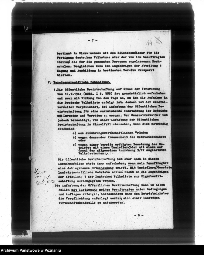 Obraz 18 z jednostki "Zarządzenia i korespondencja władz w sprawie niemieckiej listy narodowej"