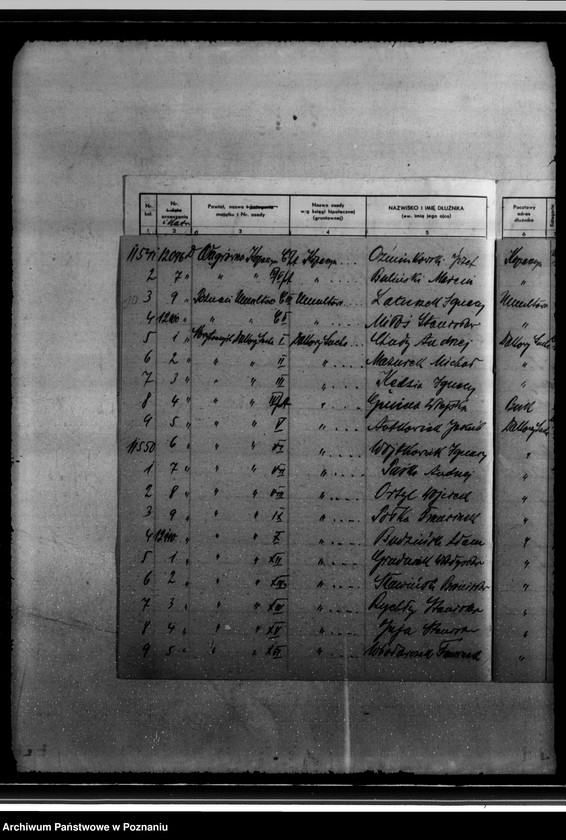 Obraz 14 z jednostki "/Wykaz dłużników osad gruntowych/ wykaz orzeczeń z art. 61 ustawy o wykonaniu reformy rolnej przekazanych do administracji P.B. Rolnego"