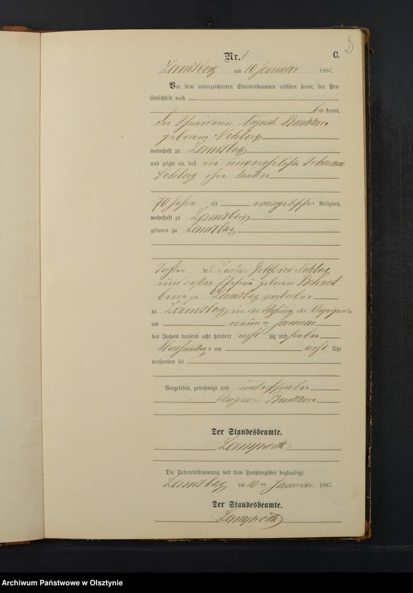image.from.unit.number "Sterbe-Neben-Register Nr 1 - 71"