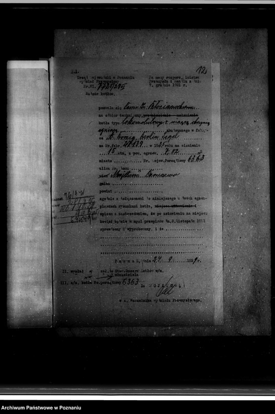 Obraz 17 z jednostki "Majątek Paruszewo powiat wrzesiński własność Dr Błociszewskiego nr woj. kotła 6363"