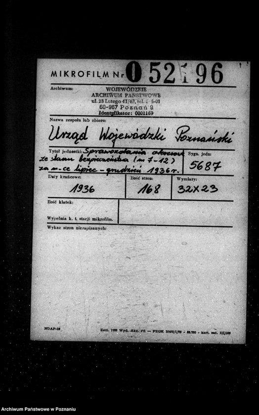 Obraz 2 z jednostki "Sprawozdania okresowe ze stanu bezpieczeństwa za miesiące lipiec-grudzień 1936 r. /nr 7-12/"