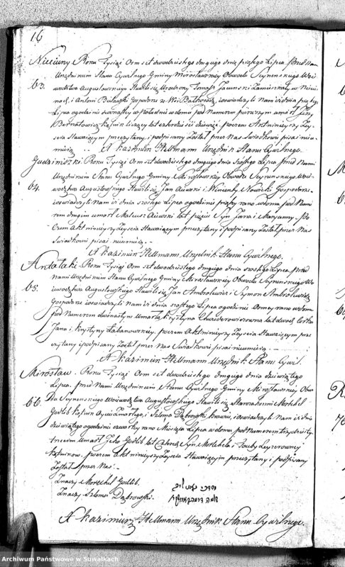 image.from.unit.number "Akta Umarłych Gminy Mirosławskiey na Rok 1822"