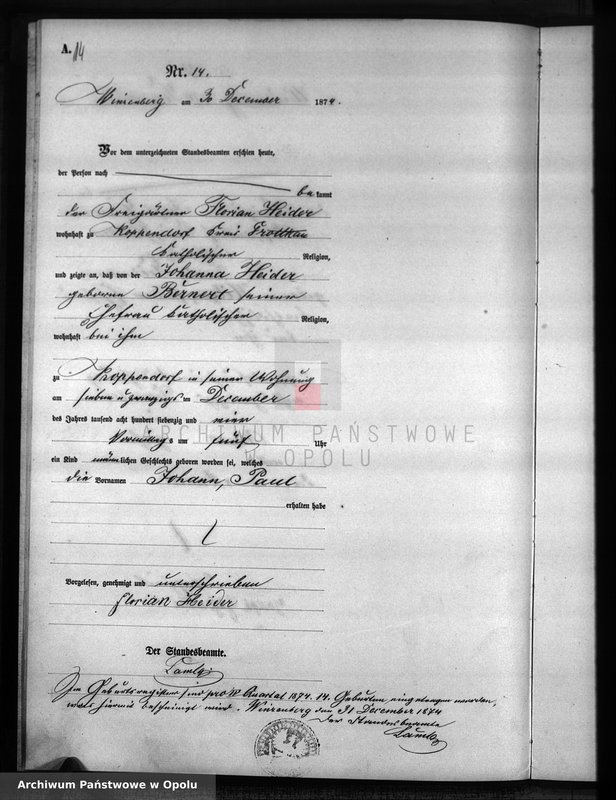 image.from.unit.number "Geburts-Haupt-Register für des Standes Amt Winzenberg 1874"