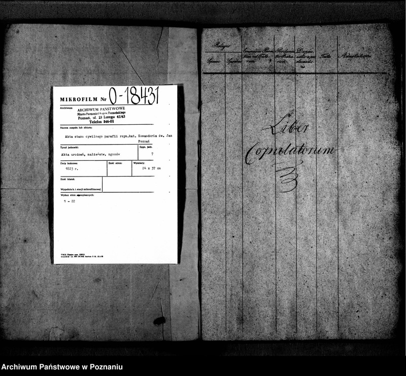 Obraz 3 z jednostki "Duplikat libri baptisatorum, copulatorum, mortuorum"