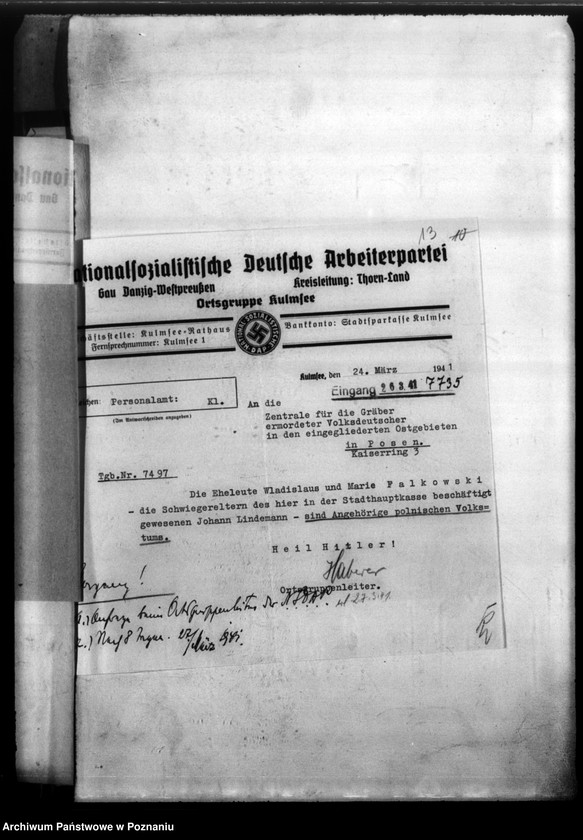 Obraz 17 z jednostki "Johann Lindemann aus Kulmsee/ Westpreussen (powiat Toruń)"