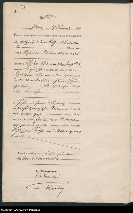 Obraz 15 z jednostki "Księga miejscowa urodzeń tom V [Rejestr główny urodzeń]"