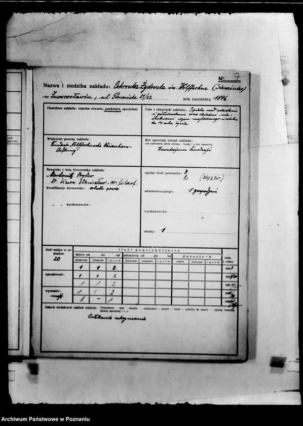 Obraz 11 z jednostki "/Kartoteka zakładów opiekuńczych/"