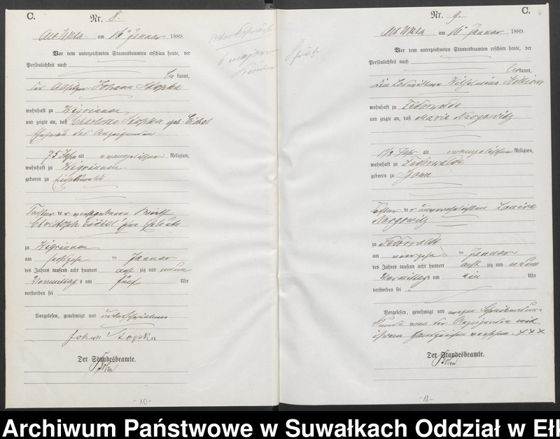image.from.unit.number "Sterbe-Haupt-Register des Königlichen Preussischen Standes-Amtes Ukta Kreis Sensburg"