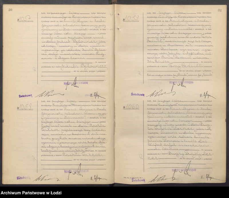 Obraz 18 z jednostki "Akta zgonów od numeru 999 do numeru 1969"