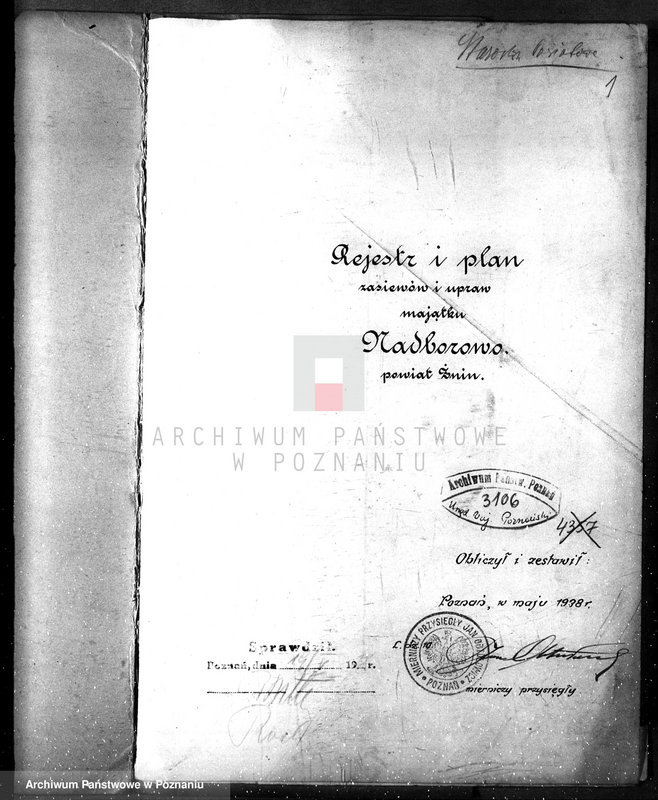 Obraz 4 z jednostki "Rejestr i plan zasiewów i upraw majątku Nadborowo w powiat żnińskim"