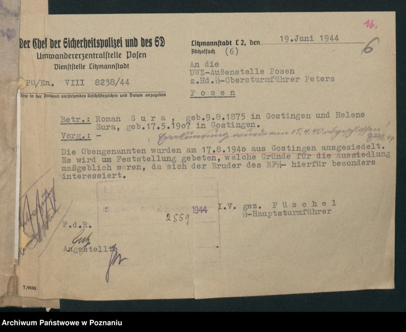 Obraz 9 z jednostki "Verdrängungslisten Gostigen [Gostyń]"