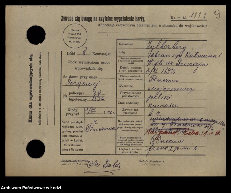 image.from.unit.number "[Spis ludności Łodzi] Zilberberg"