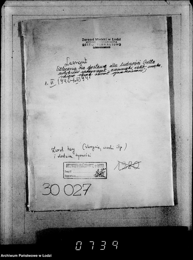 Obraz 4 z jednostki "[Zlecenia na dostawę dla ludności Getta artykułów spożywczych- ziemniaki, chleb, mąka, mięso- oraz zwrot opakowań]"