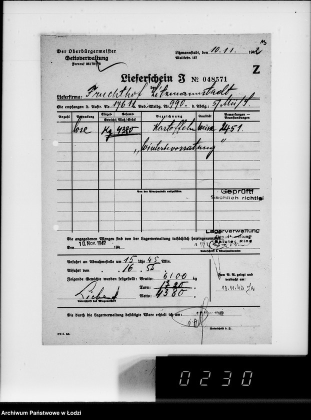 Obraz 17 z jednostki "Lebensmitteleinkauf. Aufträge, [Lieferscheinen und Rechnungen] 17611-17660"