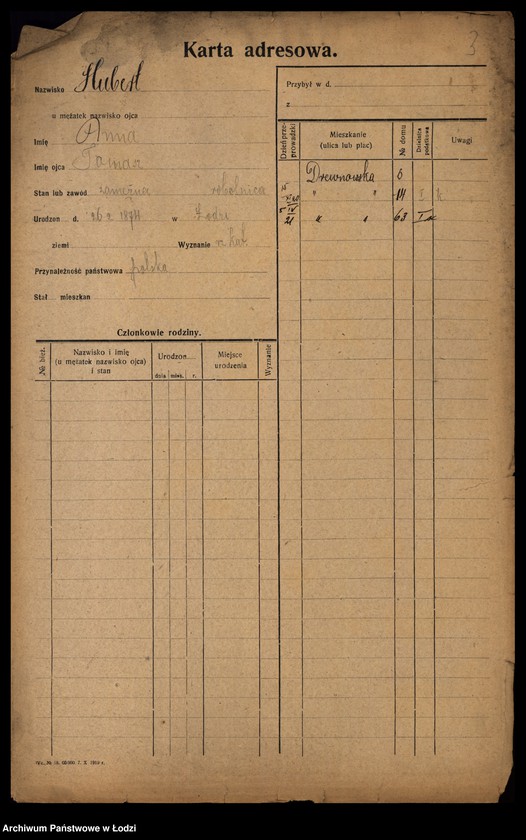 Obraz 5 z jednostki "[Spis ludności Łodzi] Hubermanowicz - Chwastowska"