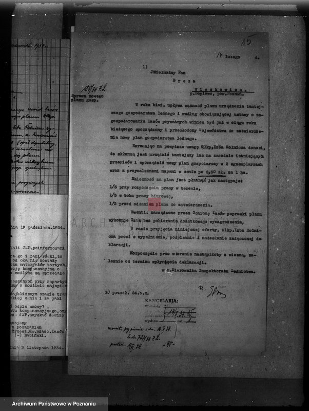 Obraz 19 z jednostki "Program gospodarczy dla lasu J. Kajewskiego w gminie Wiórek powiat poznański 1929-1939"